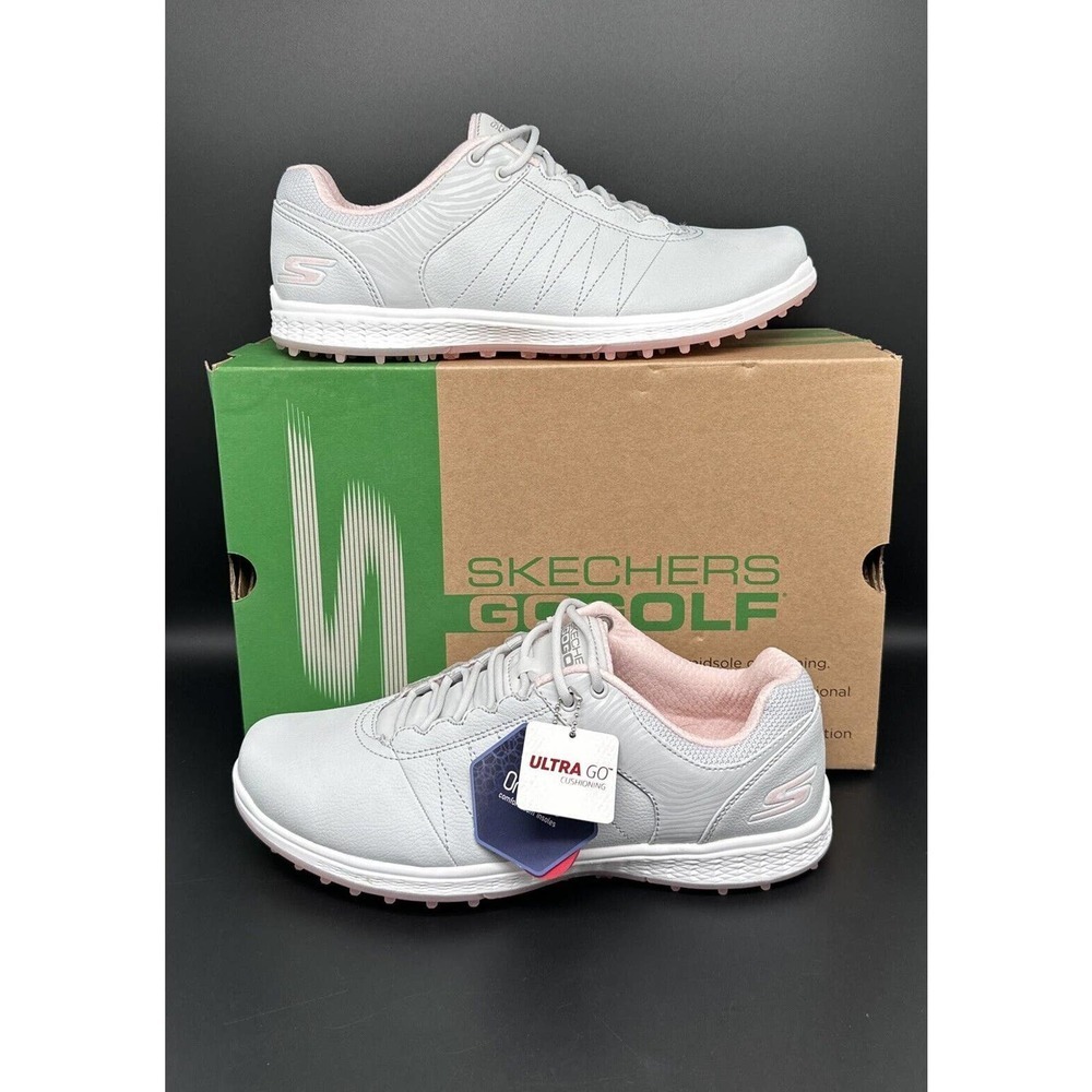 Skechers Go Golf Gray Pink Spikeless Golf Shoes 123009/LGPK Women's Sz 9.5 NWT‎